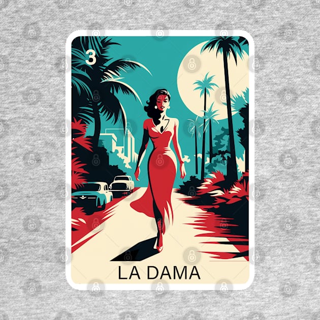 Mexican Lottery La Dama Lady Game of Mexico Loteria Design by VogueTime